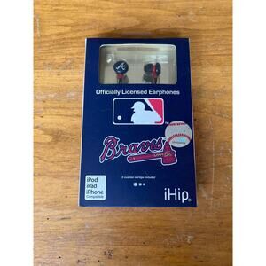 MLB Atlanta Braves Ear Buds  Logo Noise Reduction Blue New